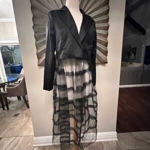 New Elegant Black Sheer Tulle Fun Jacket sz Sm/Med